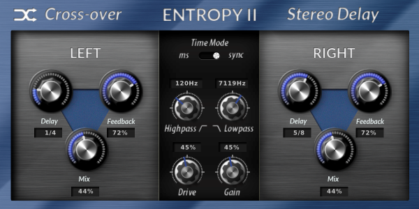 Entropy II - Enhanced Stereo Delay  (VST, AU, AAX, LV2)